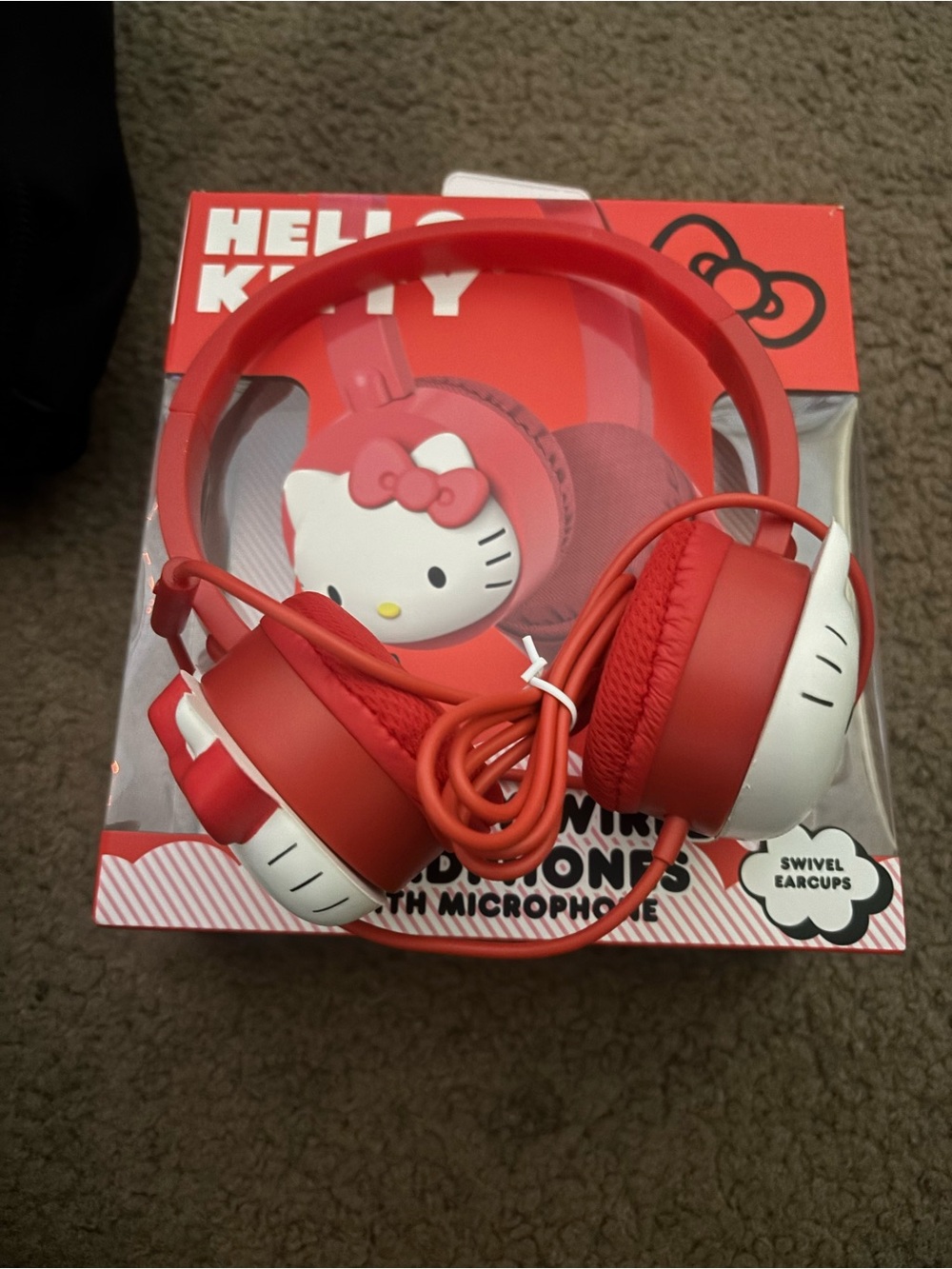 Hello Kitty Red & White Over-Ear Wired Headphones